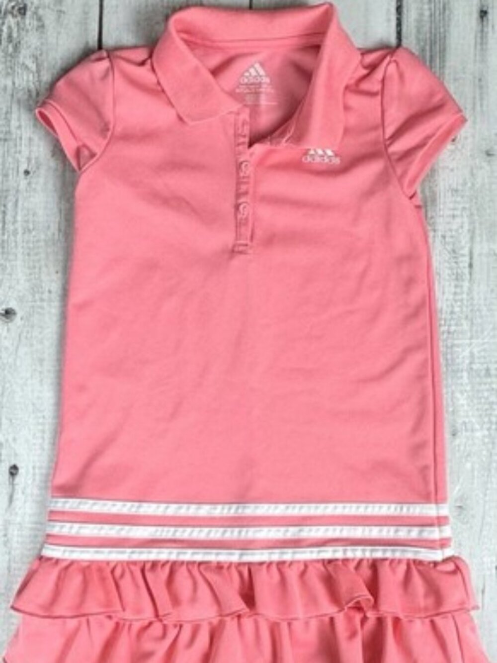 Adidas Girls Coral Athletic Dress Ruffles Size 6X